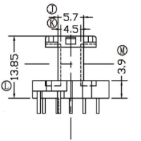 HXC-1611-1 EE16 EE1608加寬安規(guī)立式5+2針